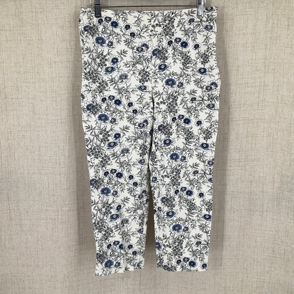 Talbots Pants - Talbots Chatham Ankle Pant‎ Women 8P Blue Botanical Preppy Coastal Travel Resort